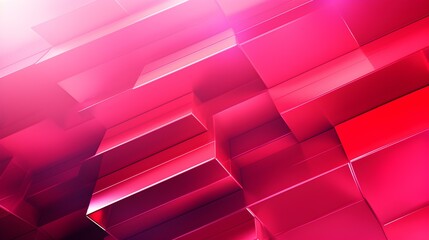 Abstract 3D Background of overlapping geometric Shapes. Futuristic Wallpaper in fuchsia Colors - obrazy, fototapety, plakaty