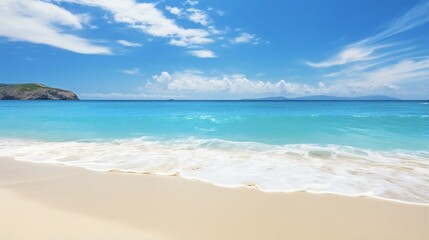 Fototapeta premium a beach with turquoise water and white sand