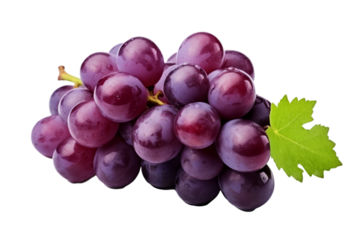 Bunch of grapes on white transparent background