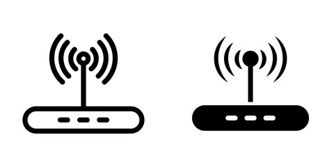Wifi router icon set. Collection of vector symbol in trendy flat style on white background. - obrazy, fototapety, plakaty