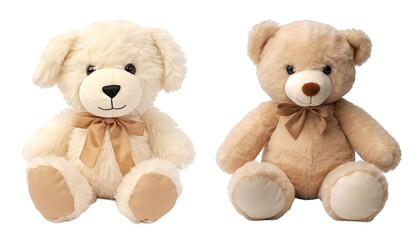 Obraz premium Plush teddy bear on white transparent background