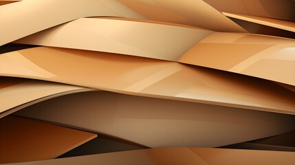 Obraz premium Abstract 3D Background of overlapping geometric Shapes. Futuristic Wallpaper in light brown Colors
