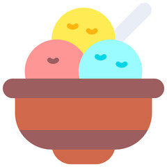 Fototapeta premium Vector Icon Ice Cream, Sweet, Cold, Dessert, Food, Summer