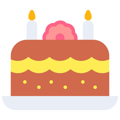 Vector Icon Cake, Sweet, Dessert, Food, Bakery, Party