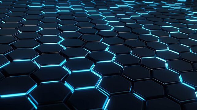 Abstract technological hexagonal background digital Technology Network Background Illustration Futuristic point wave.