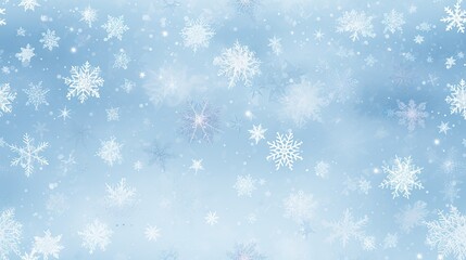 Naklejka na ściany i meble a blue and white background with snowflakes on it's sides and snow flakes in the middle.