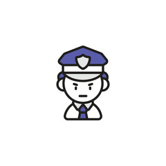 Policeman icon design with white background stock illustration