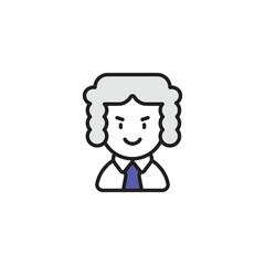 judge icon design with white background stock illustration