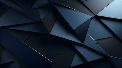 Abstract 3D Background of overlapping geometric Shapes. Futuristic Wallpaper in navy blue Colors