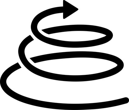 Spiral up arrow icon design in flat style.