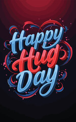 National hugging day celebration a vector illustration