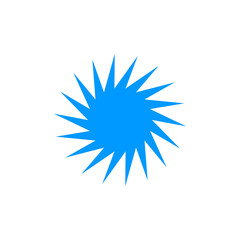 Blue burst badge element png symbol