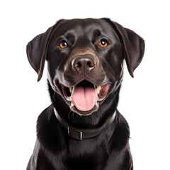 Larbador Retriever Dog Headshot Portrait, Isolated on Clear Background