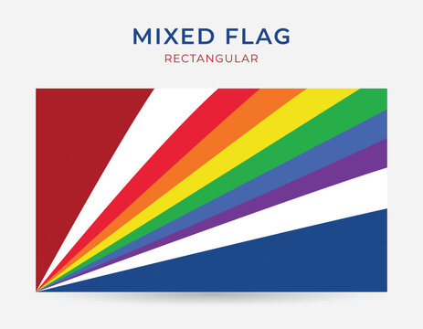 Netherlands, Rainbow and Transgender Pride Mixed Flags. Combined Flag Design Vector.