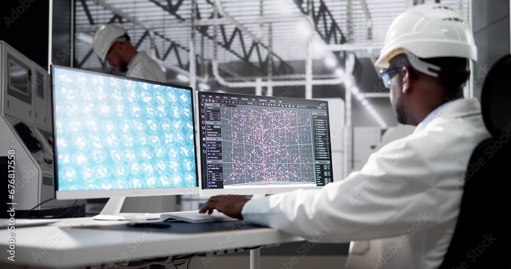 Leinwandbilder research lab scientist using computer