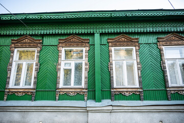 wooden house made according to the design and traditions of the 19th century