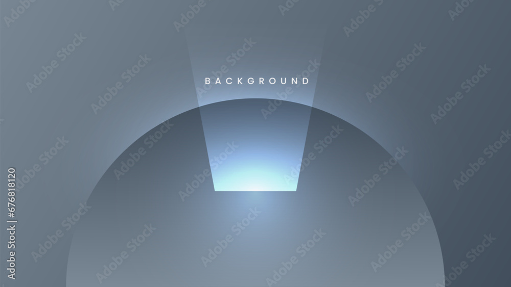 Wall mural Gradient half circle, Gray light circles background