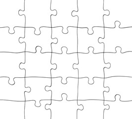 Fototapeta premium empty white puzzle on plain background