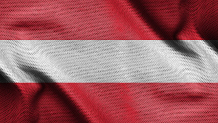 3d illustration flag of Austria. Close up waving flag of Austria.