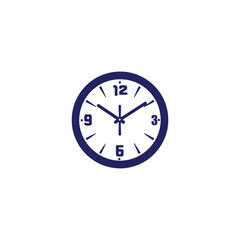 A logo of watch icon vector design watch silhouette isolated blue watch