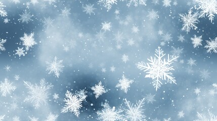 Fototapeta na wymiar a lot of snow flakes that are on a blue and white background with some white snow flakes on it. generative ai