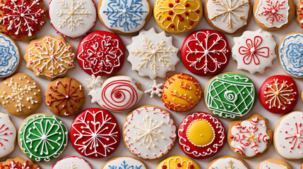 Seamless pattern of realistik Christmas cookies with decoration 