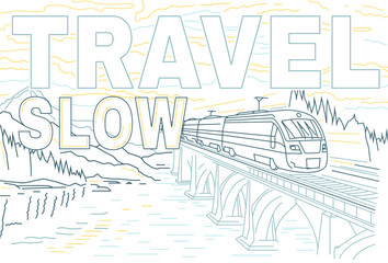 Slow leisurely train travel, future transportation concept.