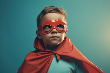 Child pretending to be a superhero, AI generated