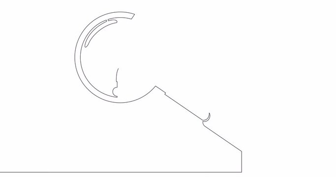 Self drawing line animation magnifying glass with question mark continuous one single line drawn concept video