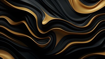 Abstract 3D Background of fluid Shapes in dark gold Colors. Dynamic Template for Product Presentation