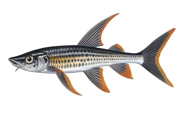 Sardine fish isolated on the white background