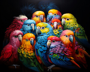 Papageien - Tierköpfe, die das gesamte Bild ausfüllen. 
