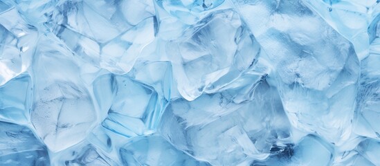 Top view crystal clear ice cubes isolated background. AI generated image