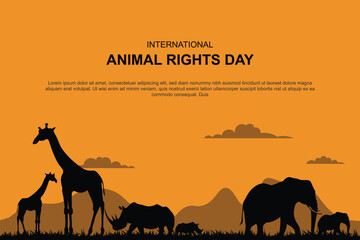 International Animal Rights Day background. - obrazy, fototapety, plakaty