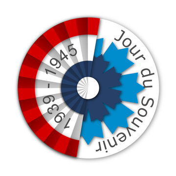 1939-1945 seconde guerre mondiale - armistice - jour du souvenir - bleuet - 8 mai 1945