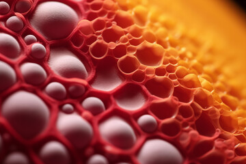 Abstract embossed macro texture of polyurethane washcloth sponge. Generative AI - obrazy, fototapety, plakaty