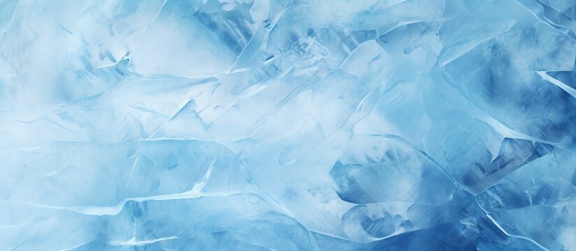 Blue ice surface texture in winter Natural background AI generated image