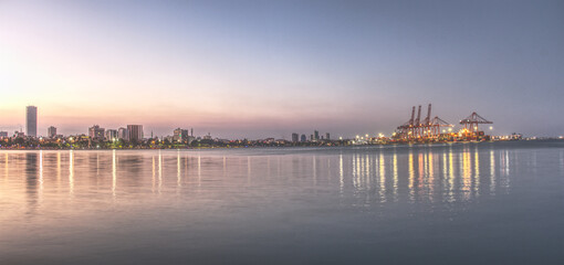 port at night