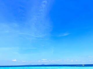 Image of the sea under the blue sky.