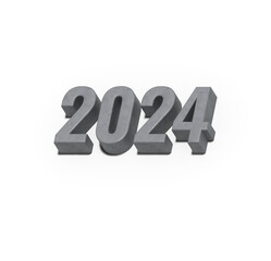 New year 2024 number 3d