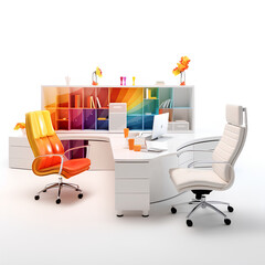 Office rainbow colours furniture - Ai