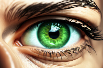 Männliches grünes Auge close up
