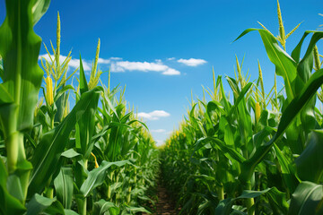 Corn cobs in the agriculture field