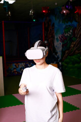 girl in vr glasses virtual reality