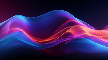 Obraz premium 3d render. Digital ultraviolet wallpaper. abstract neon background. Glowing wave background