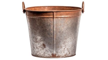 An old metal bucket isolated on transparent background, image with background removed, created with Generative Ai technology. - obrazy, fototapety, plakaty