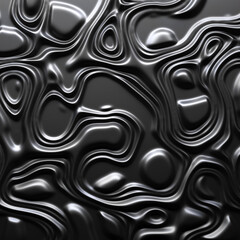 Liquid silver and black metal Abstract background. Liquid marble pattern 3d render