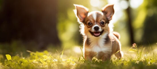I saw a cute Chihuahua puppy playing outdoors it reminded me of how much I love animals especially dogs and they make great pets