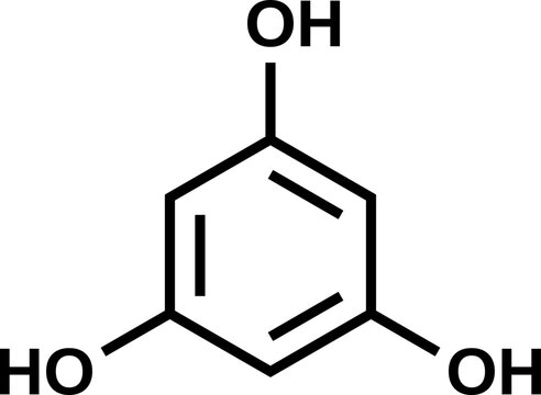 Phloroglucinol structural formula, benzene-1,3,5-triol vector illustration