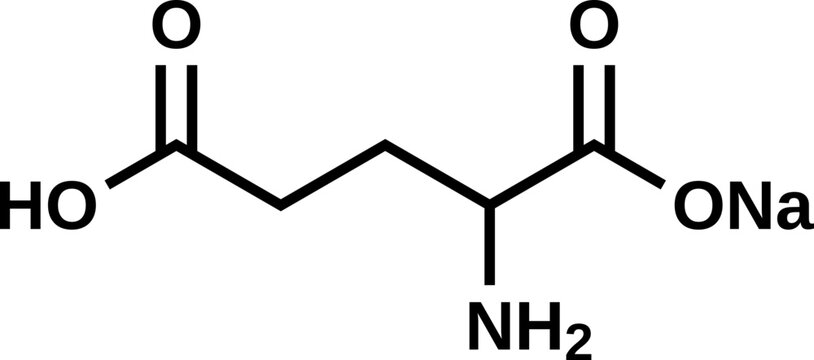 Sodium glutamate structural formula, vector illustration  